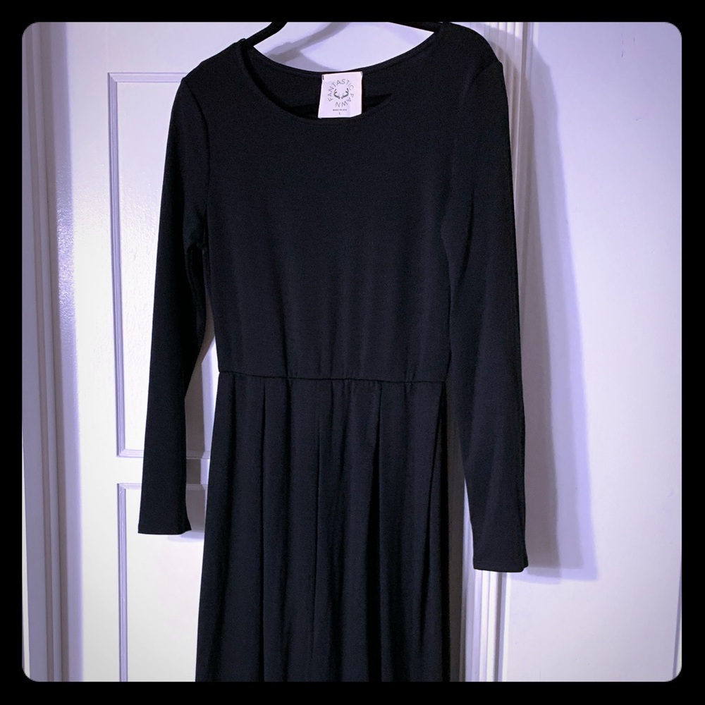 Black Stretch Midi Dress